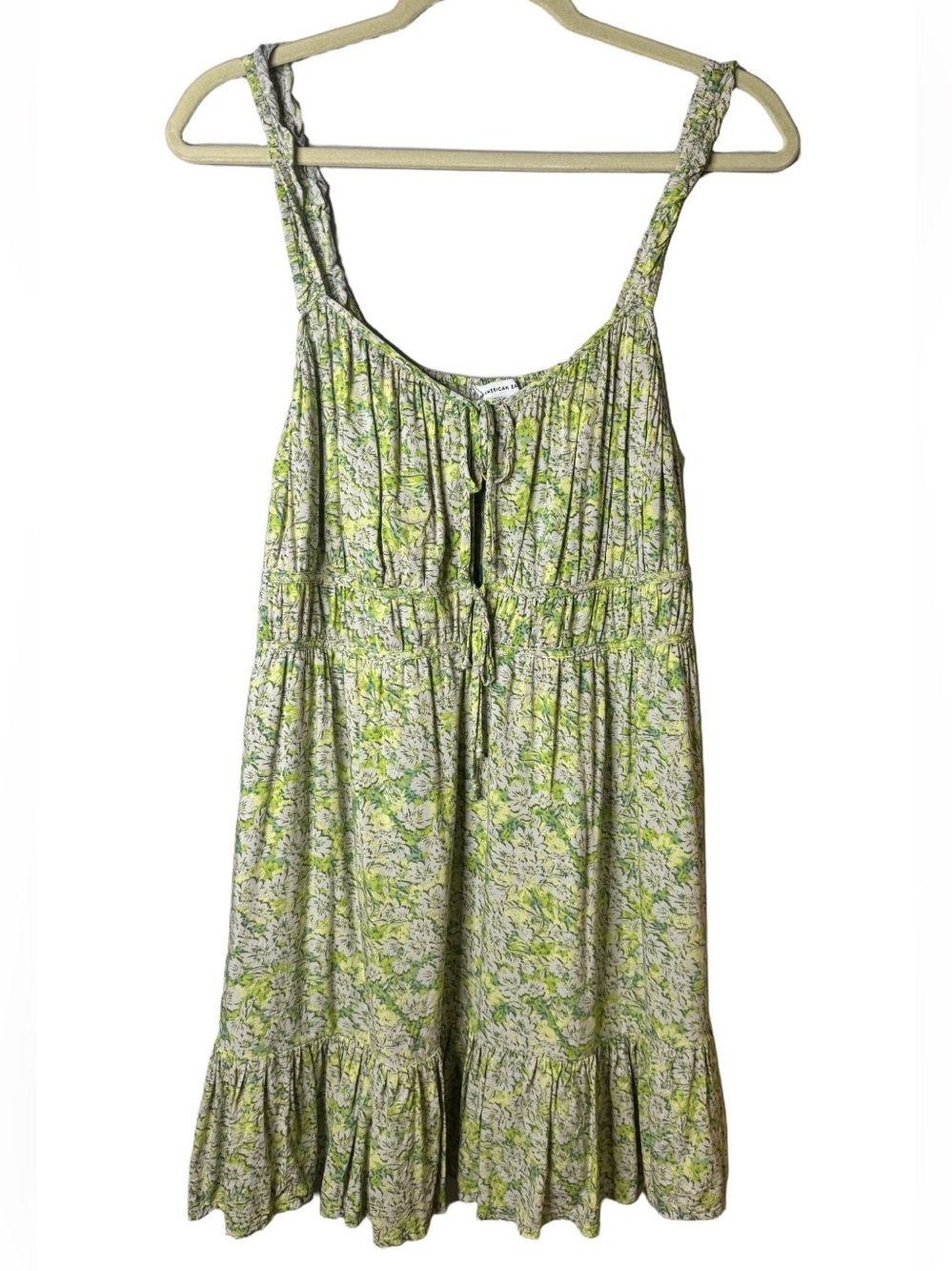 American Eagle Women's Lightweight Green Floral Sundress Size Large